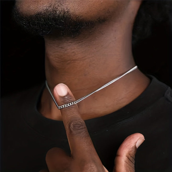 Heren Ketting | Enkel Design | Titanium Staal | Niet-Vervagend & Cadeauwaardig