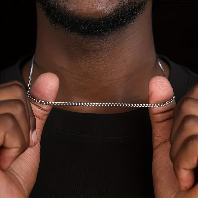 Heren Ketting | Enkel Design | Titanium Staal | Niet-Vervagend & Cadeauwaardig