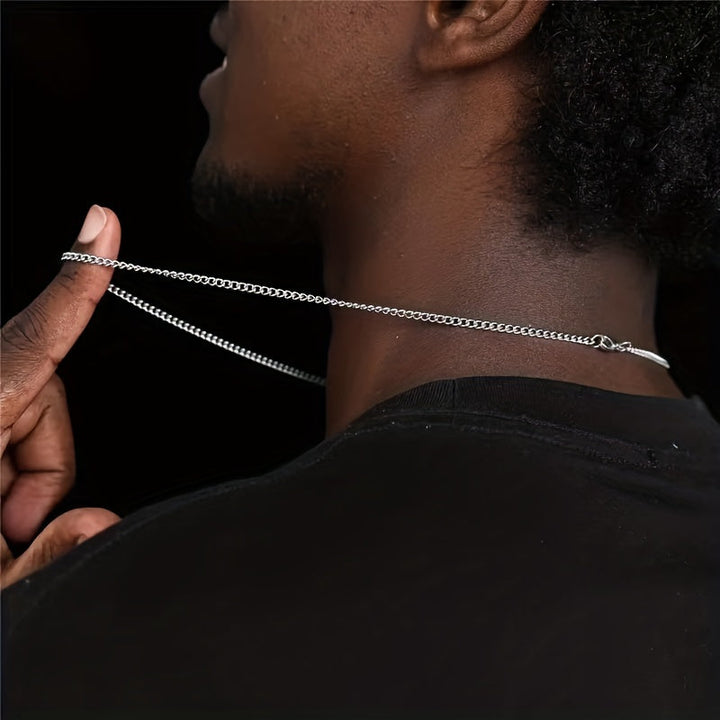 Heren Ketting | Enkel Design | Titanium Staal | Niet-Vervagend & Cadeauwaardig