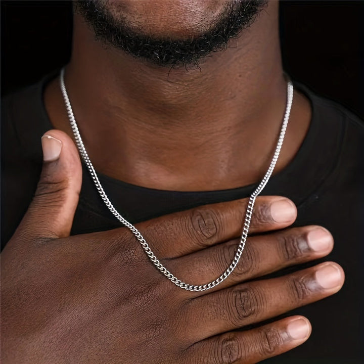 Heren Ketting | Enkel Design | Titanium Staal | Niet-Vervagend & Cadeauwaardig