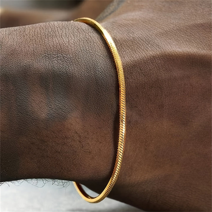 Heren Armband | Zilverkleurig Roestvrij Staal | Minimalistisch Hip-Hop Design | Modieus Cadeau