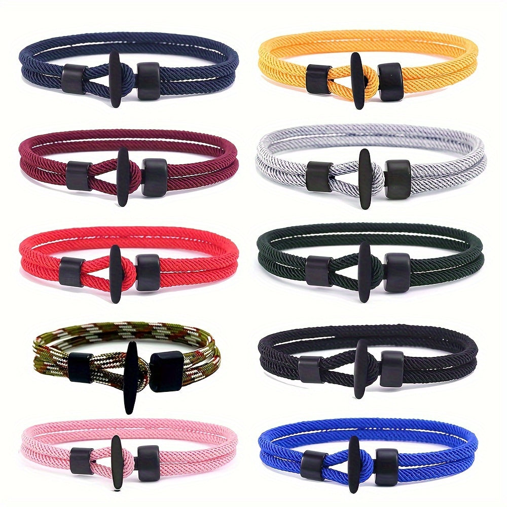 Heren Armband | Gevlochten Milan Line Touw | Walvisstaart Gesp | Boho Nautische Stijl