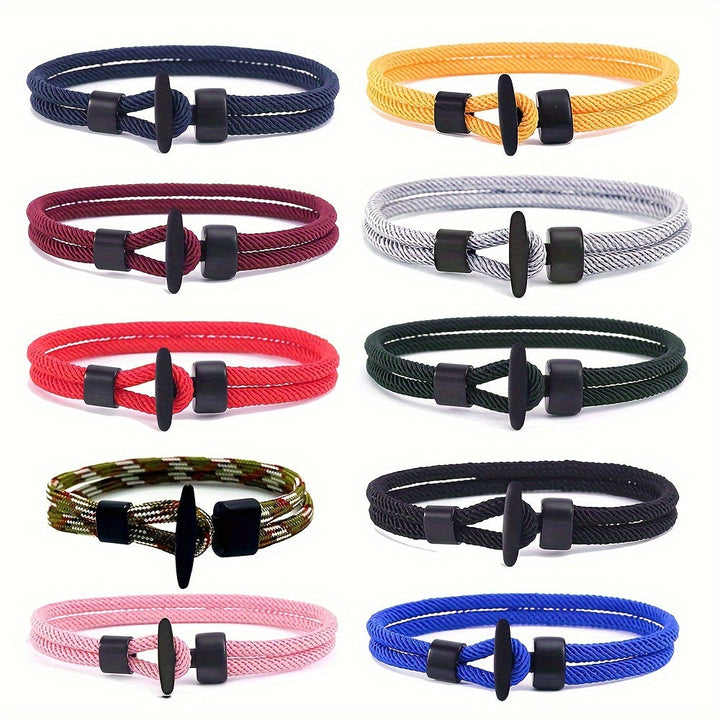 Heren Armband | Gevlochten Milan Line Touw | Walvisstaart Gesp | Boho Nautische Stijl