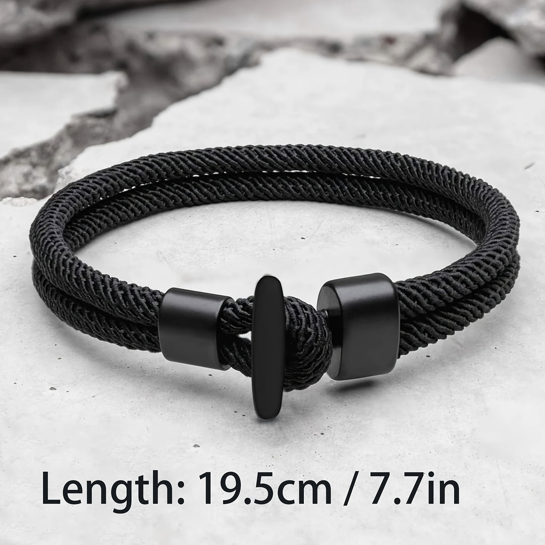 Heren Armband | Gevlochten Milan Line Touw | Walvisstaart Gesp | Boho Nautische Stijl