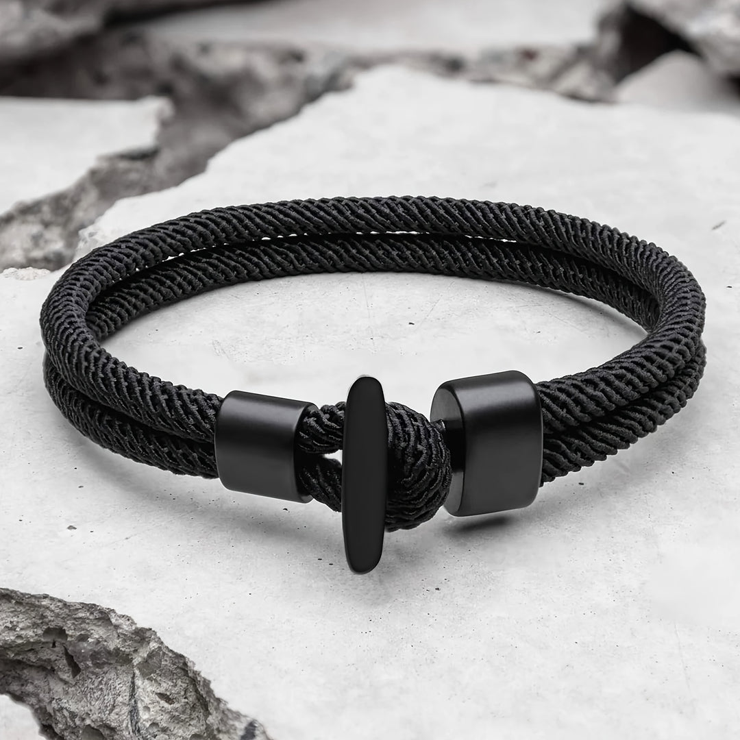 Heren Armband | Gevlochten Milan Line Touw | Walvisstaart Gesp | Boho Nautische Stijl