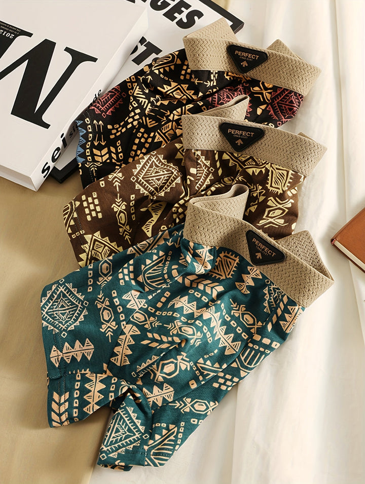 Heren Boxershorts | Set van 3 | Tribal Print | Katoen & Stretch | Ademend Comfort