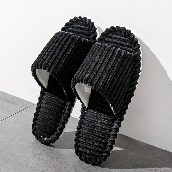 Heren Pantoffels | Corduroy Gestreept | Warm & Comfortabel | EVA Zool | Voor Thuisgebruik