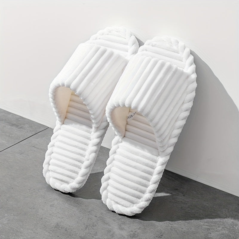 Heren Pantoffels | Corduroy Gestreept | Warm & Comfortabel | EVA Zool | Voor Thuisgebruik