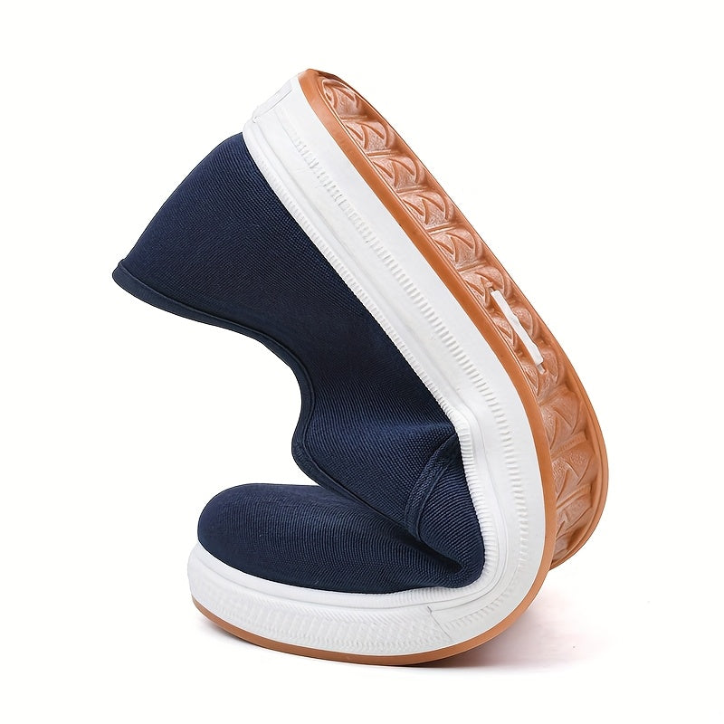 Heren Sneakers | Blauwe Slip-On Loafers | Elastische Zijband & Antislipzool | Ademend & Comfortabel