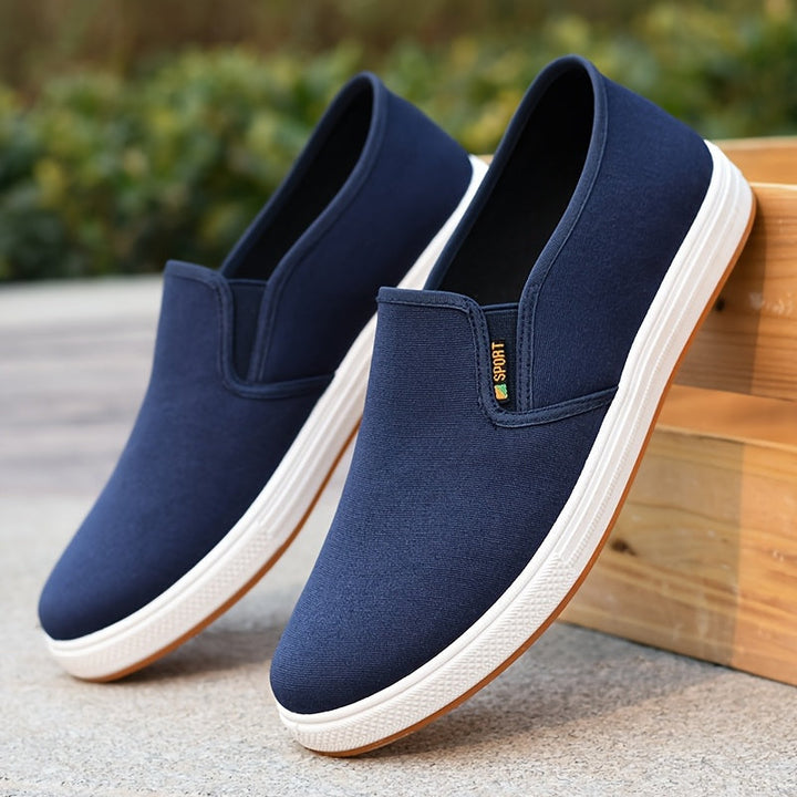 Heren Sneakers | Blauwe Slip-On Loafers | Elastische Zijband & Antislipzool | Ademend & Comfortabel