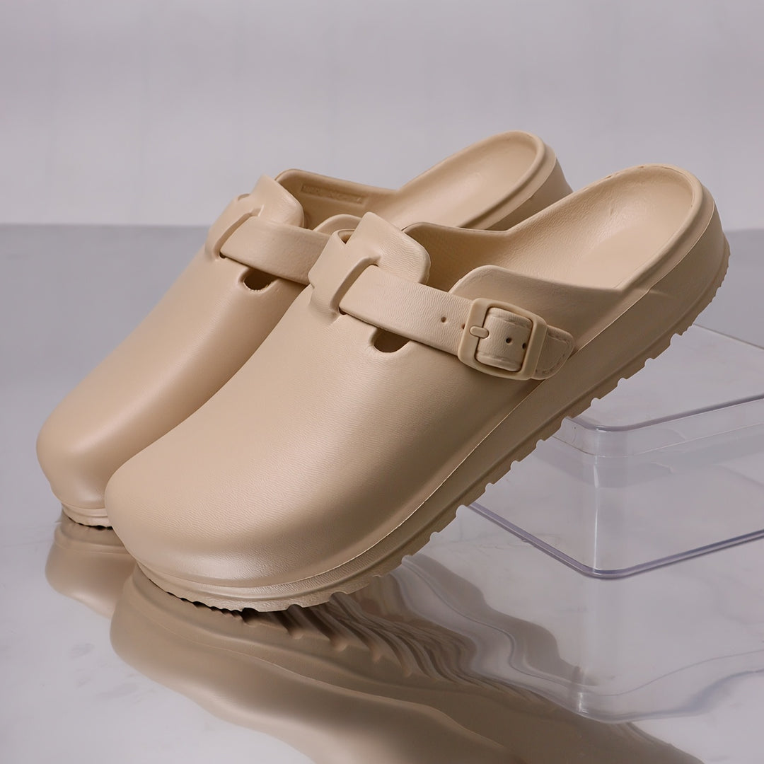 Heren Klompen | Effen EVA | Verstelbare Gesp & Ronde Neus | Antislip & Lichtgewicht Strand- en Dagelijkse Sandalen