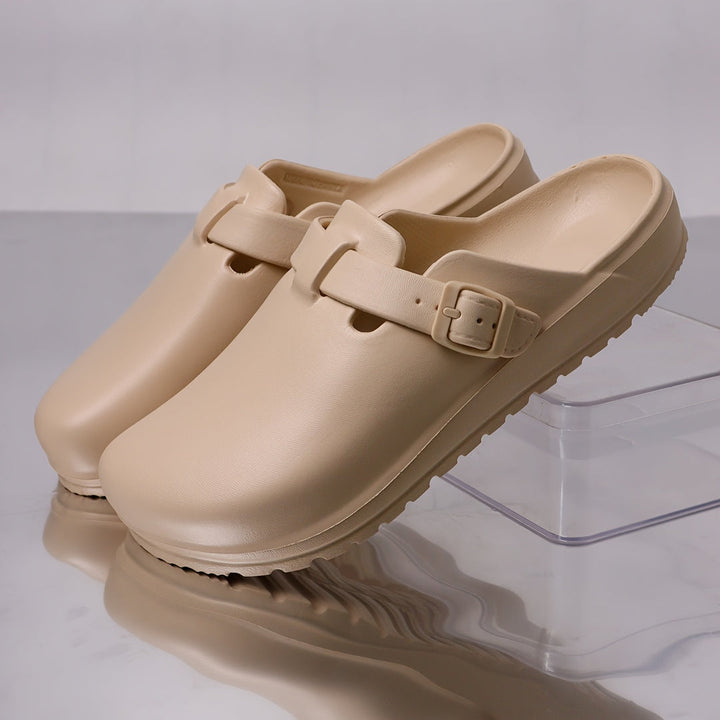 Heren Klompen | Effen EVA | Verstelbare Gesp & Ronde Neus | Antislip & Lichtgewicht Strand- en Dagelijkse Sandalen
