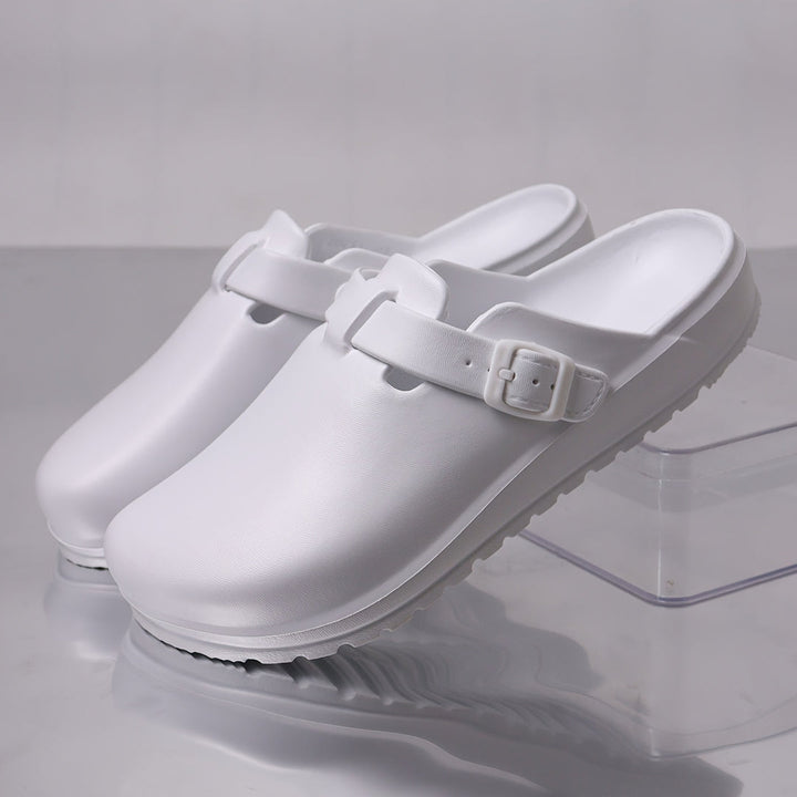 Heren Klompen | Effen EVA | Verstelbare Gesp & Ronde Neus | Antislip & Lichtgewicht Strand- en Dagelijkse Sandalen
