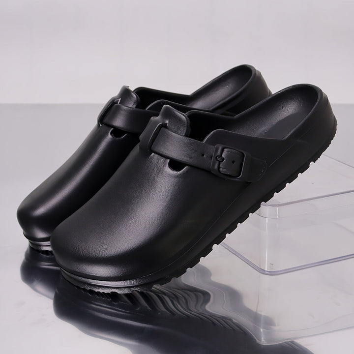 Heren Klompen | Effen EVA | Verstelbare Gesp & Ronde Neus | Antislip & Lichtgewicht Strand- en Dagelijkse Sandalen
