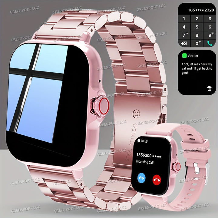Smartwatch | Dubbel Display & Oproepfunctie | USB-Oplaadbaar | Roestvrijstalen Band | Zakelijke Stijl