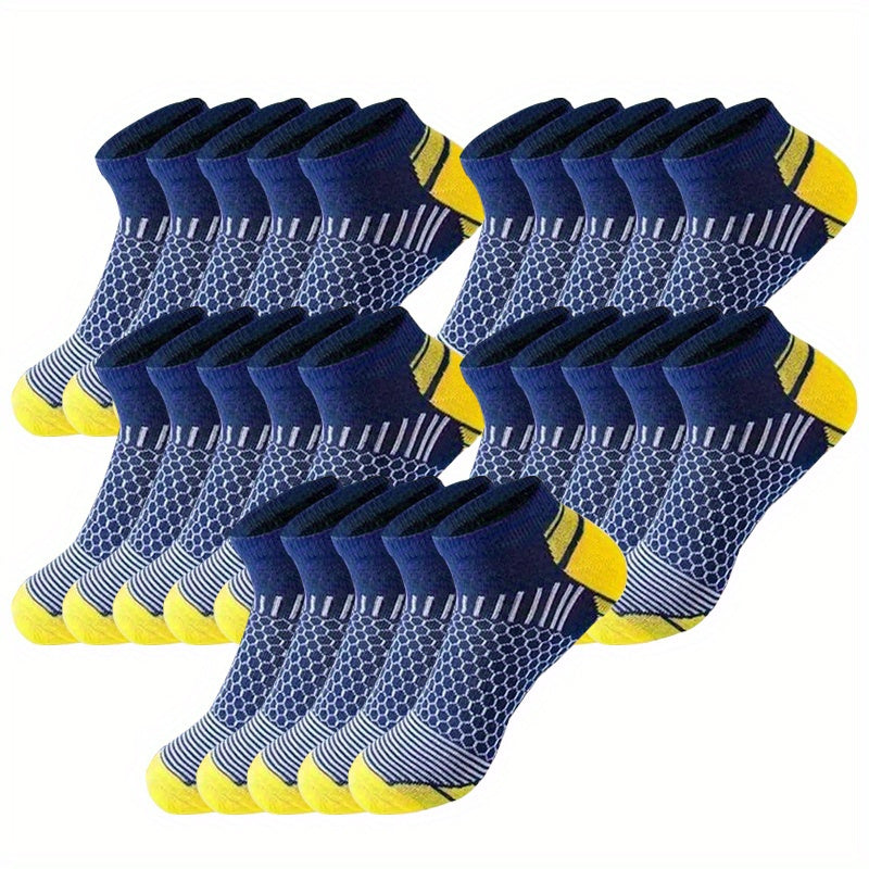 Heren Sokken | Enkelmodel | Vochtregulerend & Antislip | Polyester Bundel