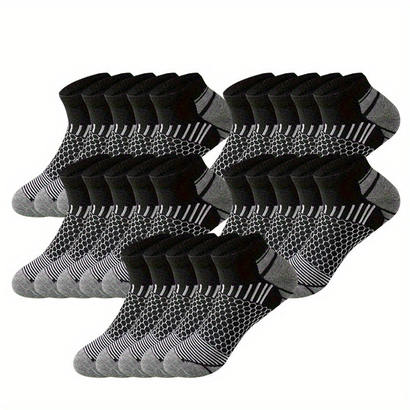 Heren Sokken | Enkelmodel | Vochtregulerend & Antislip | Polyester Bundel