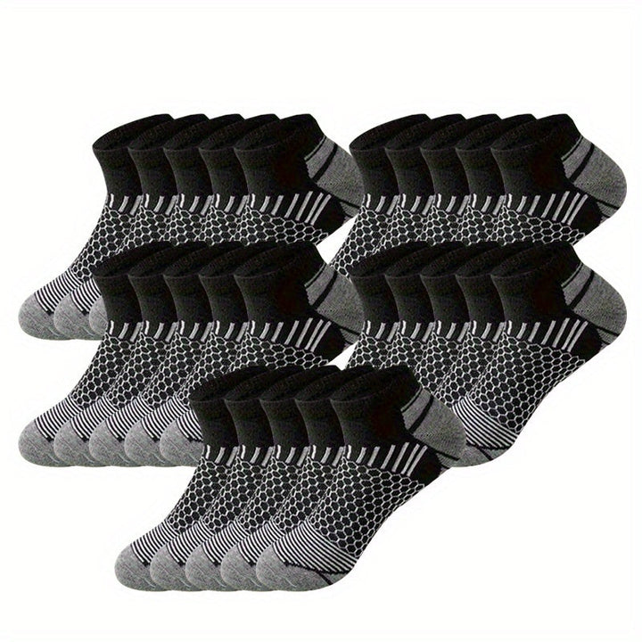 Heren Sokken | Enkelmodel | Vochtregulerend & Antislip | Polyester Bundel