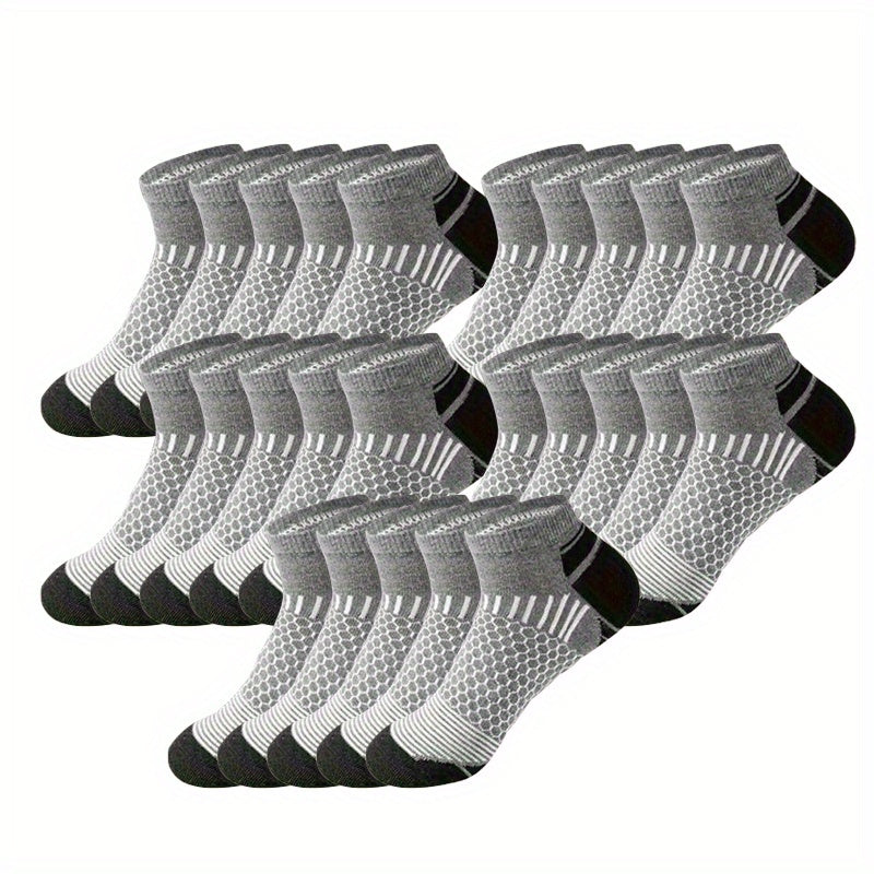 Heren Sokken | Enkelmodel | Vochtregulerend & Antislip | Polyester Bundel