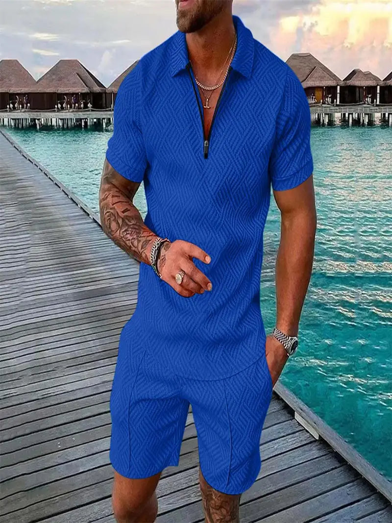 Heren Set | Poloshirt & Shorts | Comfortabel & Luchtig | Voor Zomer & Vrije Tijd