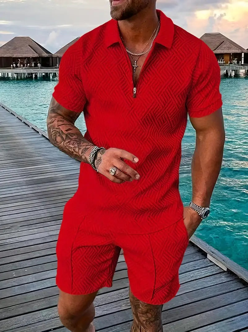 Heren Set | Poloshirt & Shorts | Comfortabel & Luchtig | Voor Zomer & Vrije Tijd