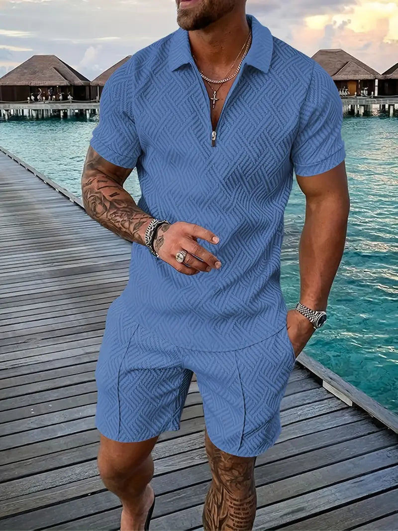 Heren Set | Poloshirt & Shorts | Comfortabel & Luchtig | Voor Zomer & Vrije Tijd