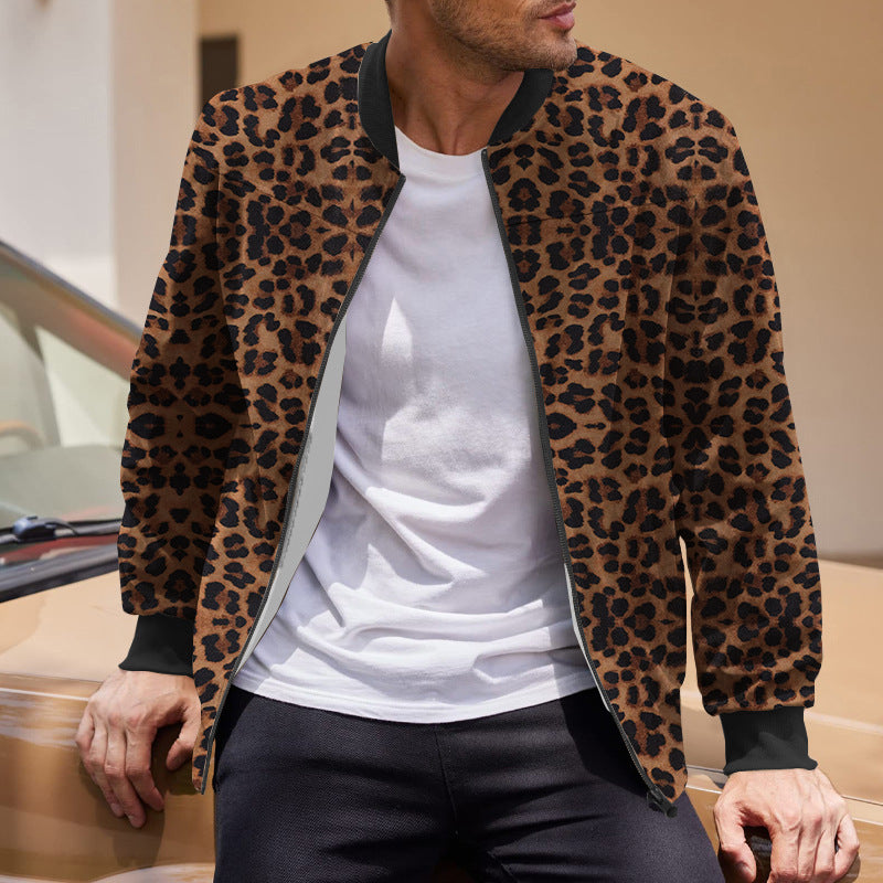 Heren Bomberjack | Leopardprint & Rits | Retro & Comfortabel
