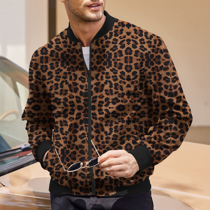 Heren Bomberjack | Leopardprint & Rits | Retro & Comfortabel