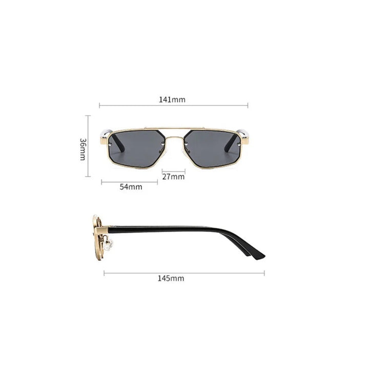 Heren Zonnebril | Geometrisch Aviator Design | Krasbestendig & Antireflectie | Roestvrijstalen Frame