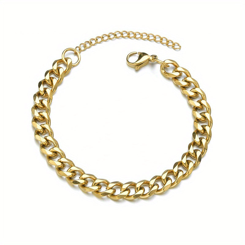 Heren Armband | Cubaanse Schakel | Verguld Roestvrij Staal | Hip Hop Stijl