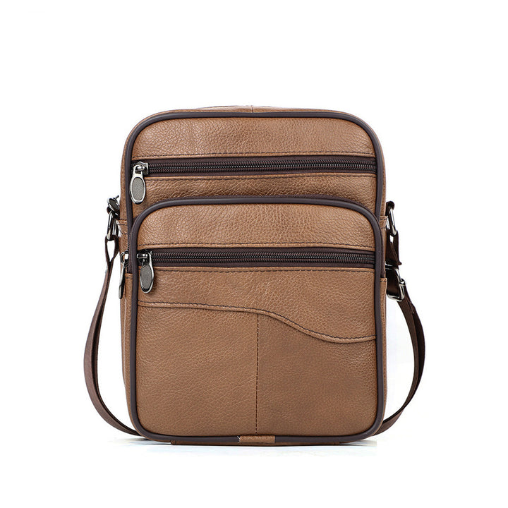 Heren Schoudertas | Topgrain Rundleer | Grote Inhoud & Verstelbare Band | Zakelijke Crossbody