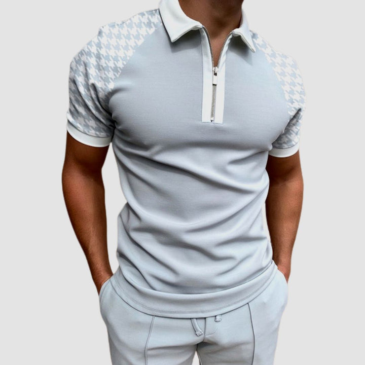 Heren Polo | Retro Zipper Design | Uniek Patroon & Modern Casual | Polyester Zomerstijl