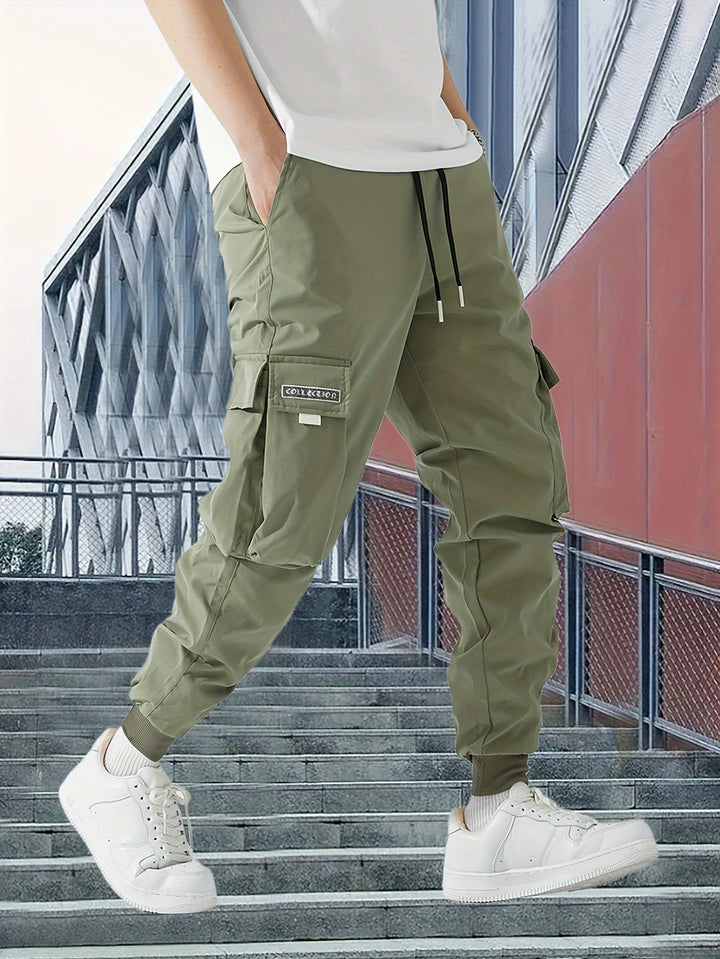 Heren Cargo Broek | Trekkoord Tailleband & Meerdere Zakken | Lente & Herfst