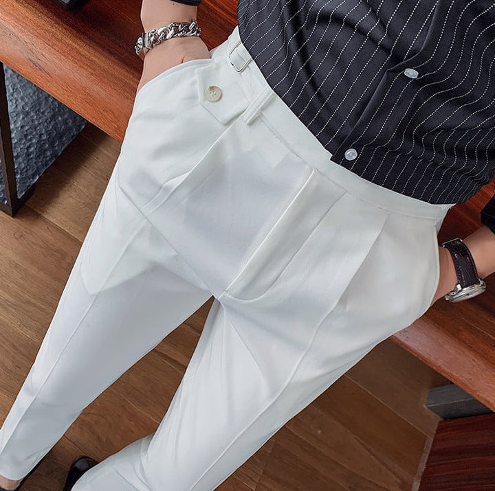Heren Pantalon | Slim Fit | Smart Casual Engelse Stijl | Effen en Recht Model