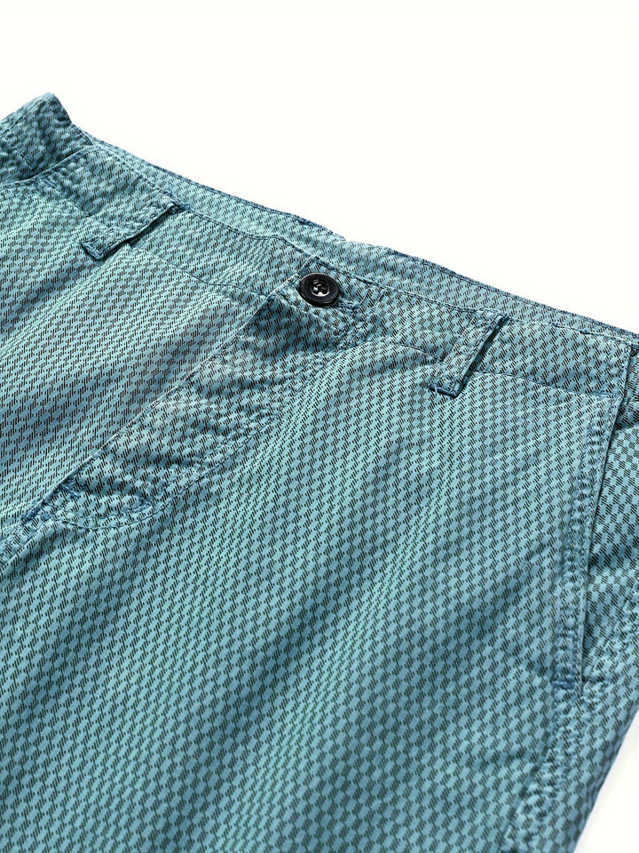 Herens Casual Katoen Blend Cargo Shorts | Gestreept Patroon | Normale Pasvorm