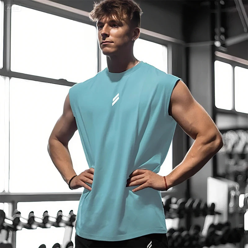Heren Sport top | Mouwloze Top | Ronde Hals | Sportief
