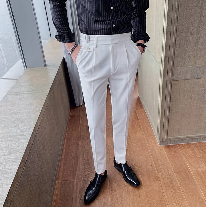 Heren Pantalon | Slim Fit | Smart Casual Engelse Stijl | Effen en Recht Model