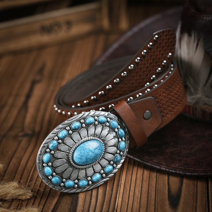 Heren Riem | Western Stijl | Vegan Leder & Duurzame Gesp | Veelzijdig Design