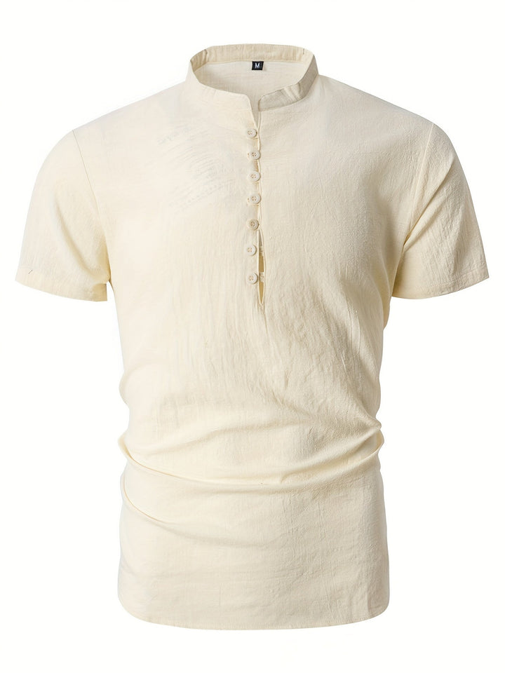 Heren T-Shirt | Slimfit | Knoopsluiting | Zomer