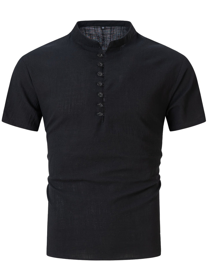 Heren T-Shirt | Slimfit | Knoopsluiting | Zomer