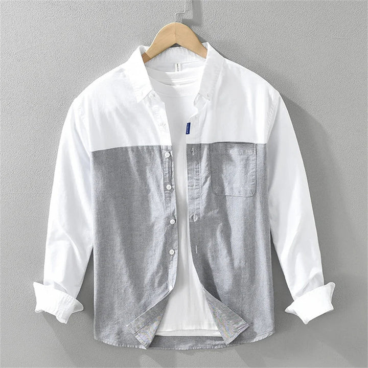Heren Overhemd | Patch Overhemd | Borstzak | Tweekleurig