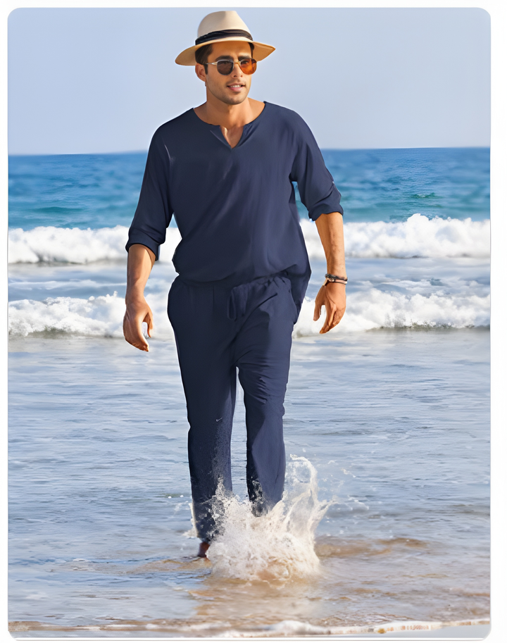 Heren Set | Straight | Lange Mouw Met Elastische Taille | Zomer
