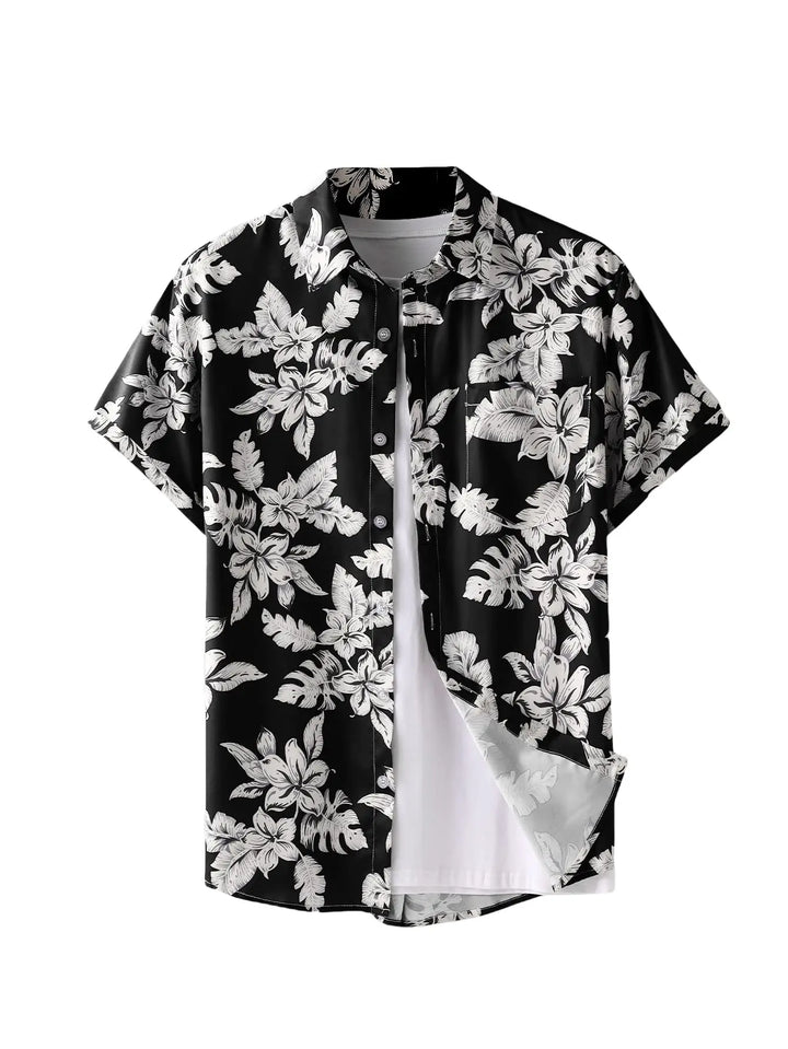 Heren Shirt | Korte Mouw | Bloemenprint | Zomer