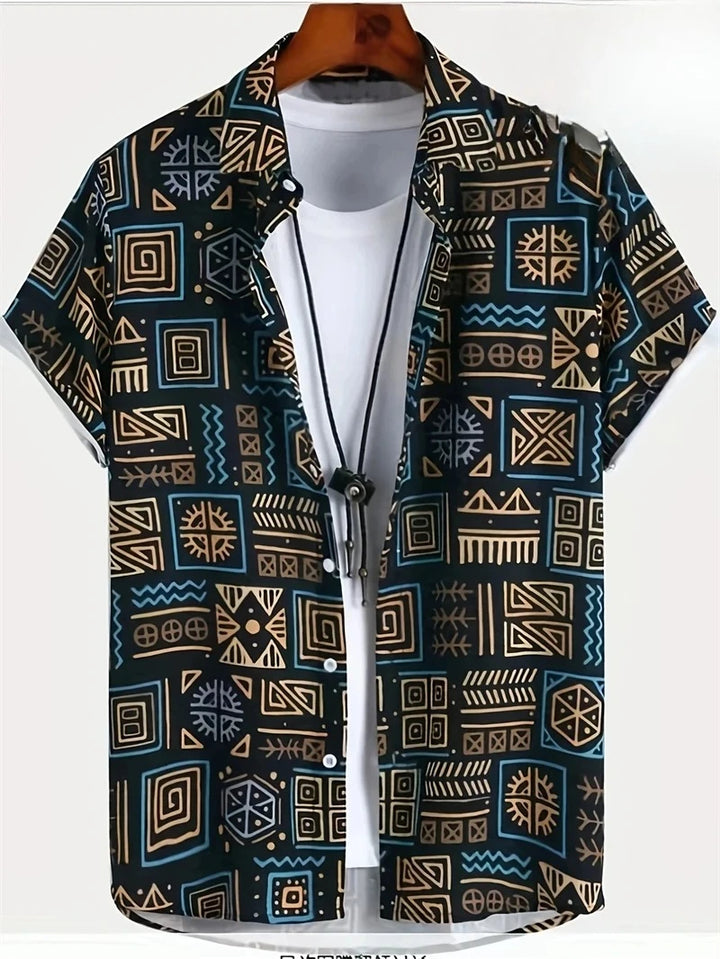 Heren Shirt | Azteekse Print | Resort Casual | Zomer
