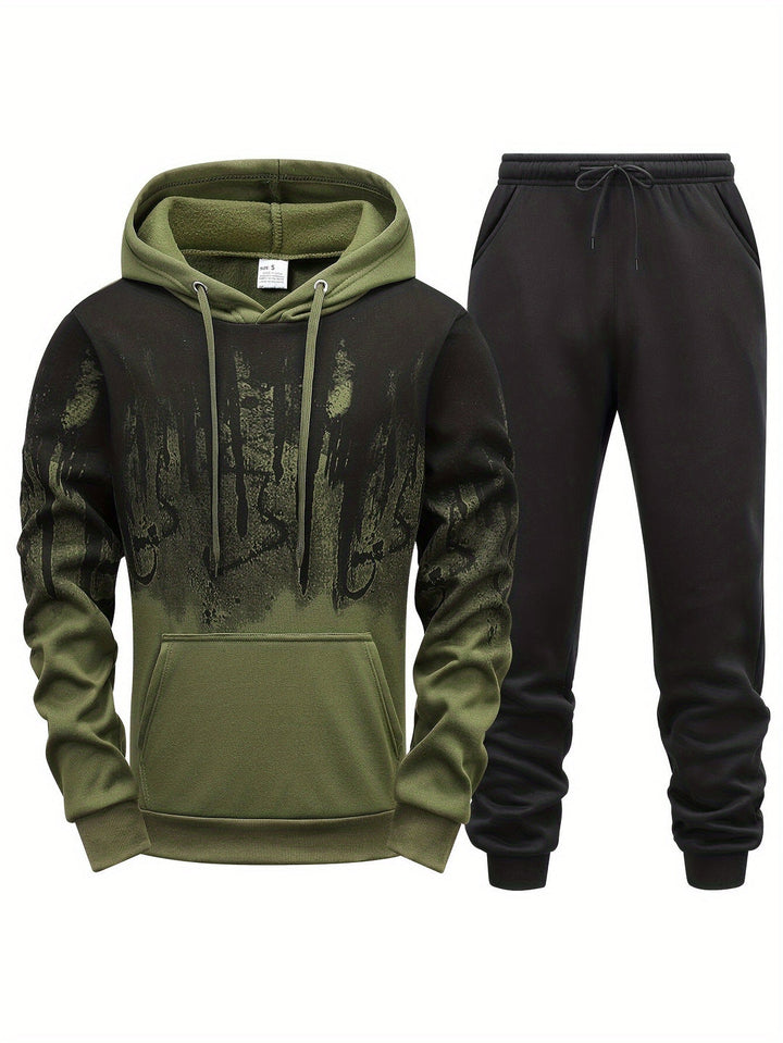 Heren Sweatsuit Set | Gedrukt Patroon | Ademend Polyester | Voor alle seizoenen