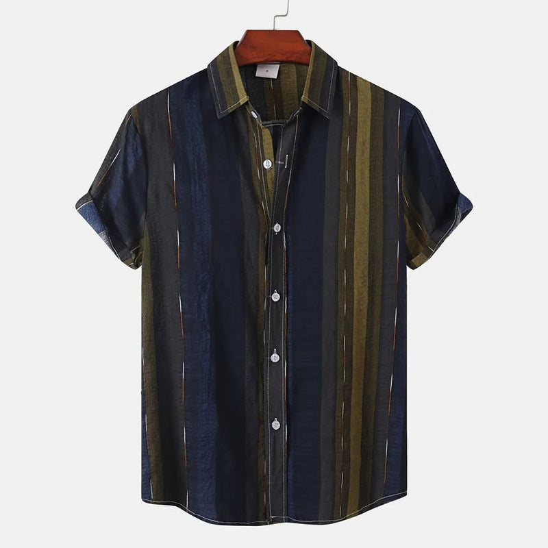 Heren Shirt | Brede Strepen | Klassieke Kraag | Zomer
