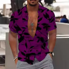 Heren Shirt | Botanische Print | Strandstijl | Zomer