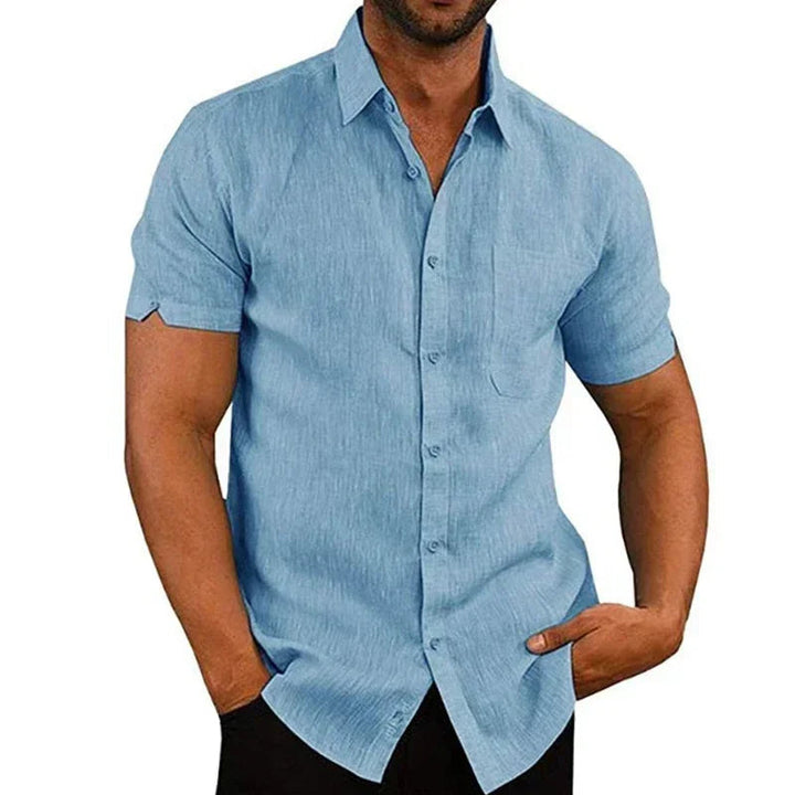 Heren Shirt | Slimfit | Korte Mouw Met Knopen | Zomer