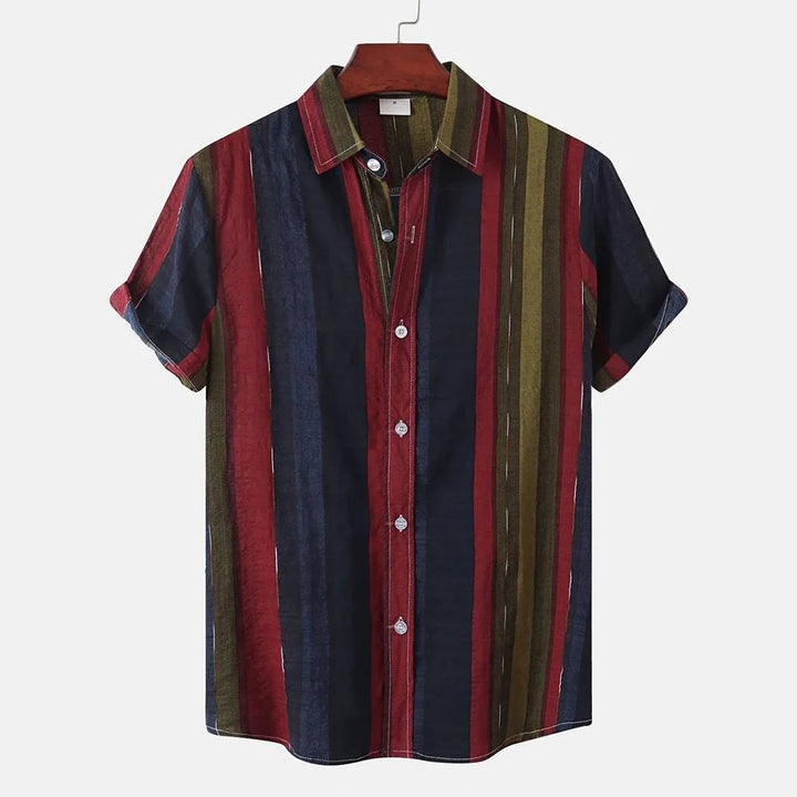 Heren Shirt | Brede Strepen | Klassieke Kraag | Zomer