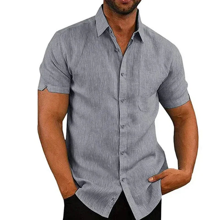 Heren Shirt | Slimfit | Korte Mouw Met Knopen | Zomer